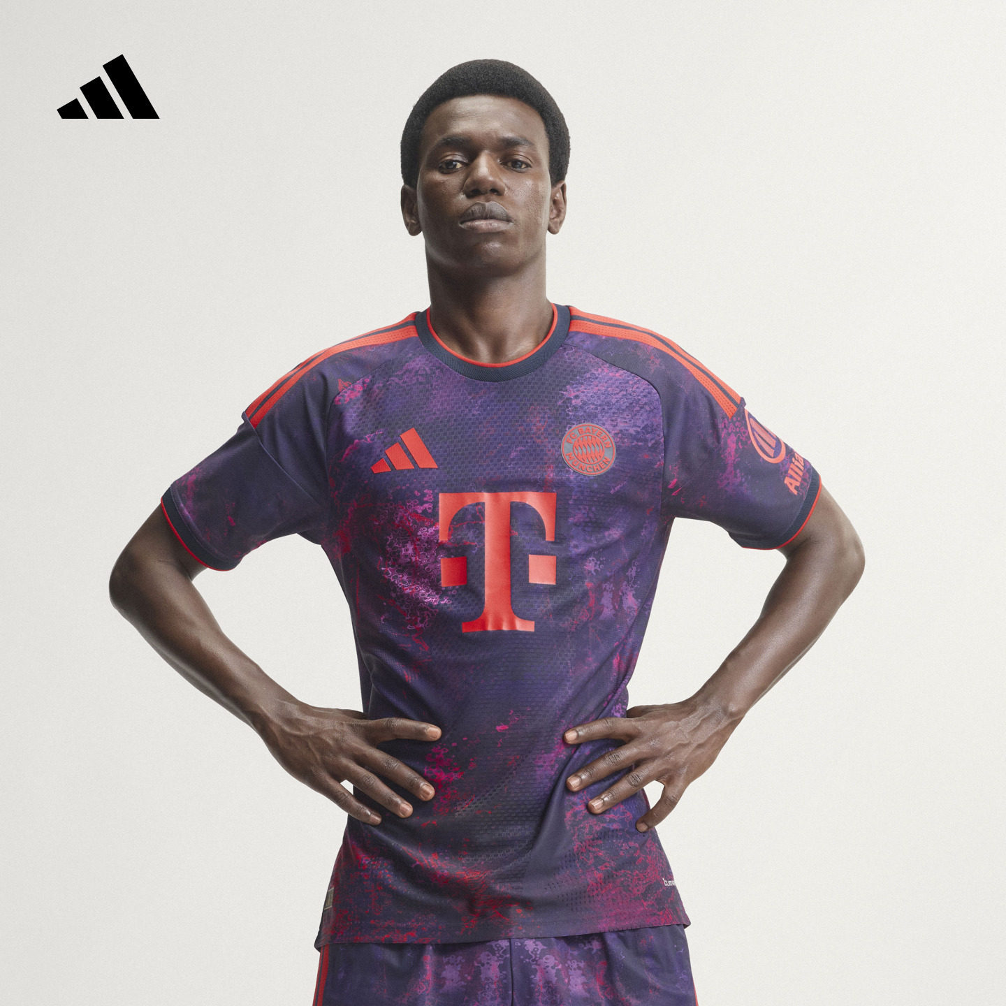拜仁慕尼黑第二客场球员版足球速干短袖球衣男装adidas阿迪达斯图片