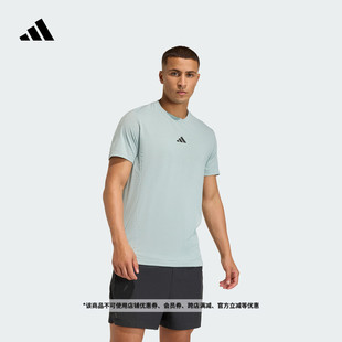 新款 T恤健身服男装 adidas阿迪达斯 圆领运动短袖 速干综合训练修身