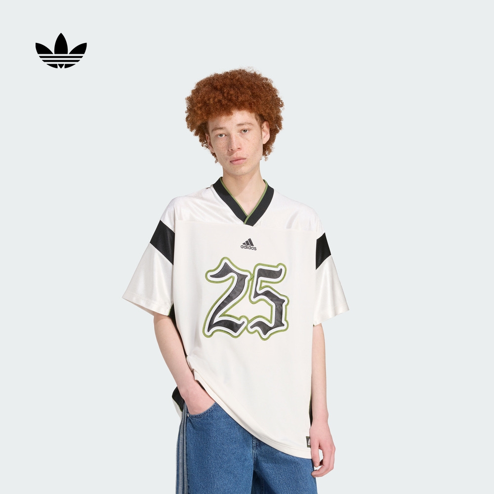 阿迪达斯三叶草男V领短袖球衣