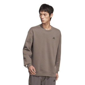 情侣款休闲加绒宽松圆领长袖卫衣套头衫男女adidas阿迪达斯轻运动