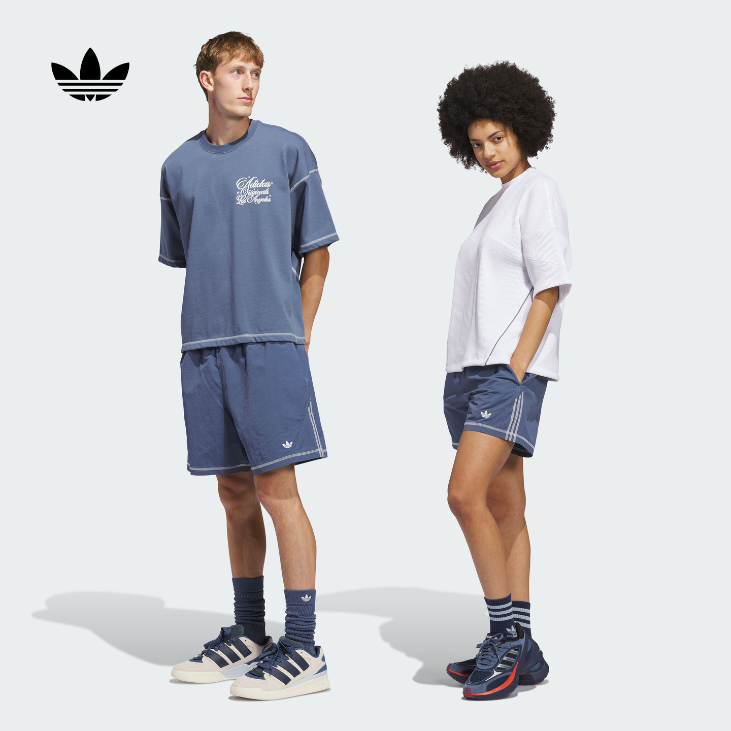 阿迪达斯三叶草男女短裤