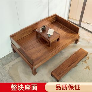 新中式整板素面罗汉床三件套宋代美学禅床卧榻罗汉榻贵妃榻弥勒榻