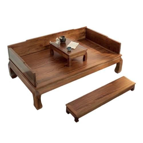 新中式整板素面罗汉床三件套宋代美学禅床卧榻罗汉榻贵妃榻弥勒榻