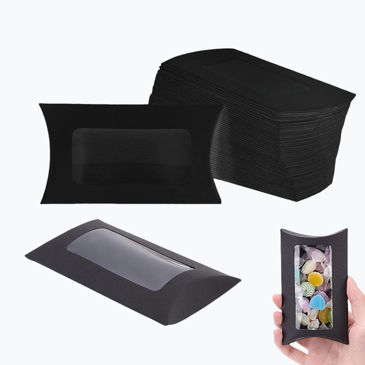 开窗礼盒欧式牛皮纸枕头盒婚庆喜糖盒diy糖果包装耳钉项链盒简约