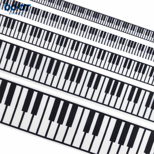 钢琴卡通图案油墨丝带礼盒手作蝴蝶结包装 5码