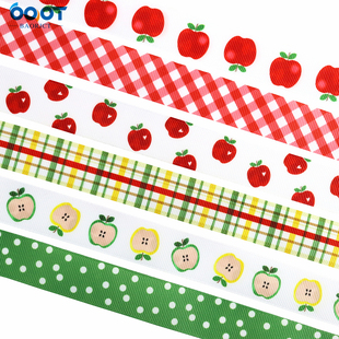 返校学校罗纹带开学季丝带苹果丝带用于甜品 DIY工艺蝴蝶结装饰