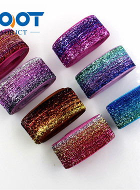 7769 十码25mm渐变葱绒带热转印丝带织带罗纹带缎带涤纶蝴蝶结