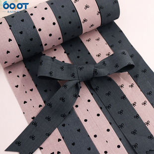 复古高级灰蝴蝶结圆点桃心压条丝带法式灰色格雷系压布条布料织带