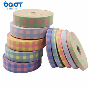 宝通diy发饰材料荧光系双色格子织带压布条手工蝴蝶结发夹配件