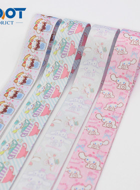 25mm双面印卡通宠物狗手机带手工diy钥匙挂绳口罩带L-20905-946