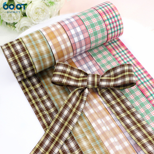 学院风格子双面布带压布条 diy手工蝴蝶结领结发饰配件加厚布织带