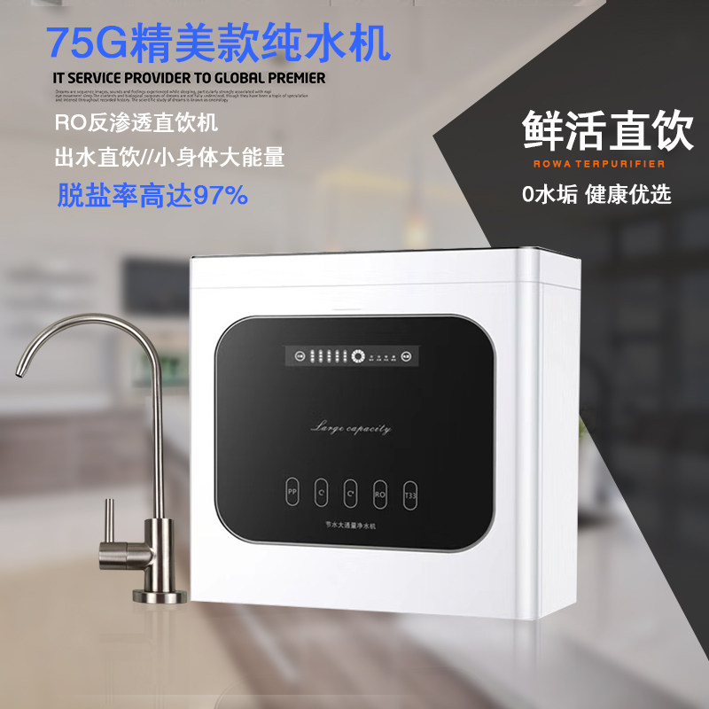 厨房专用净水器家用纯水机带滤芯提醒5级75加仑RO净化纯水机