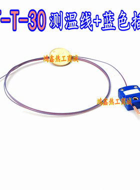 T型热电偶 TT-T-30-SLE+蓝色插头 四氟T型测温线 铁氟龙感温线T型