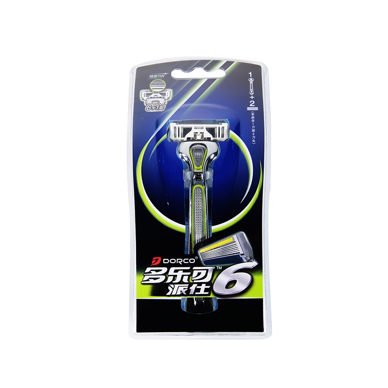 DORCO/多乐可韩国进口派仕6层手动剃须刀刮胡刀片老式刮毛正品