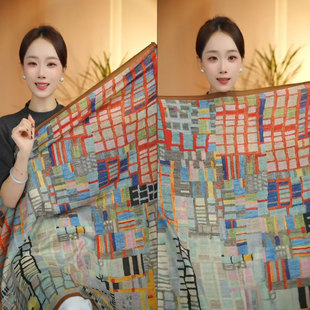 2025秋冬丝绒磨毛时尚 双面异色90百搭大方巾保暖围巾披肩领巾丝巾