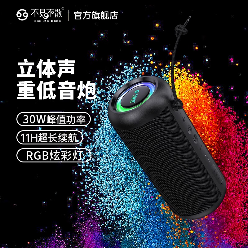 不见不散无线户外蓝牙音响自行车骑行跑步便携式插卡小音箱低音炮