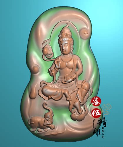 普贤菩萨新款27832小象 大象观音精雕图灰度图雕刻图玉雕牌子门神