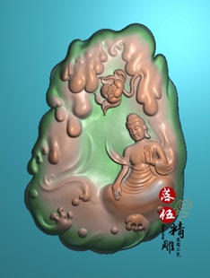 坐佛新款09808.5.21关公牌精雕图义薄云天玉雕图JDP关二爷武财神