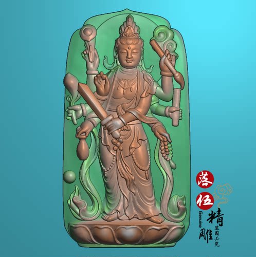 站莲千手观音00240挂件关公木雕精雕图浮雕玉雕灰度图JDPBMP关公