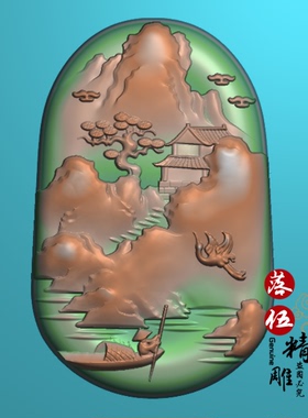 山水渔翁小船70722降龙观音 菩萨 精雕图 浮雕玉雕 电脑雕刻JDP
