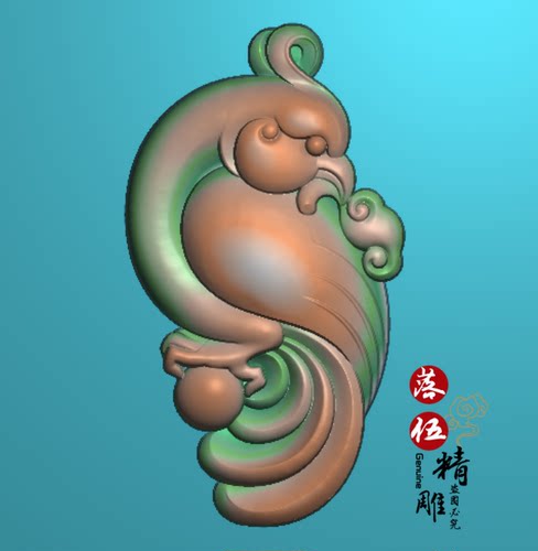 立体鹦鹉00092山水自在莲花精雕图浮雕玉雕灰度图JDPBMP电脑雕刻