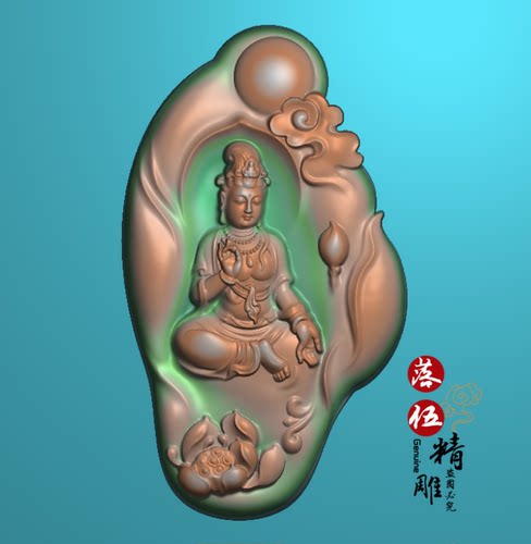 随形莲花观音25354浮雕图 精雕图 灰度图荷花坐观音自在jdp5.21版