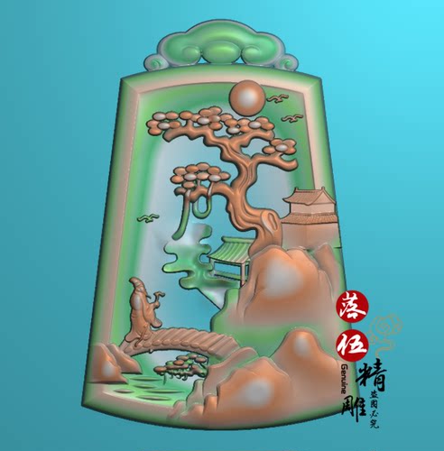 牌头山水4404生肖 牛精雕图 浮雕玉雕灰度图 电脑雕刻 JDP BMP
