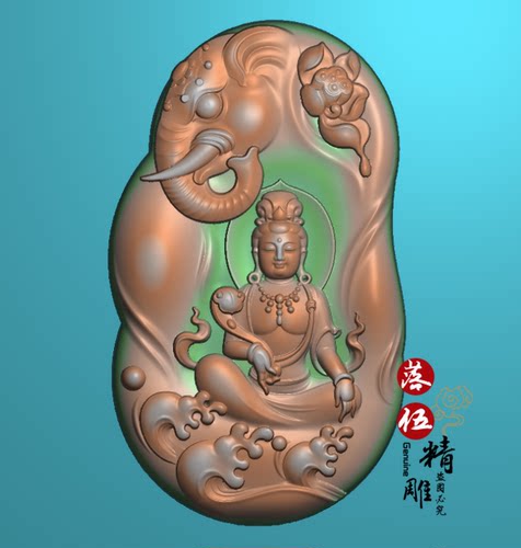 普贤观音菩萨85543浮雕图 精雕图 灰度图 雕刻图 JDP/bmp大象观音