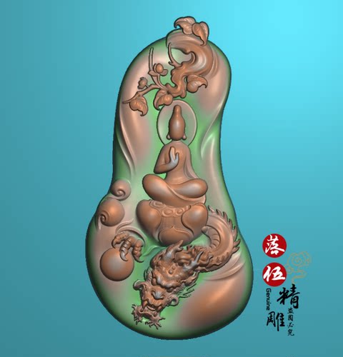 悟道 龙 佛 随形猛龙72250李小龙精雕图灰度图雕刻图JDP/bmp 树形