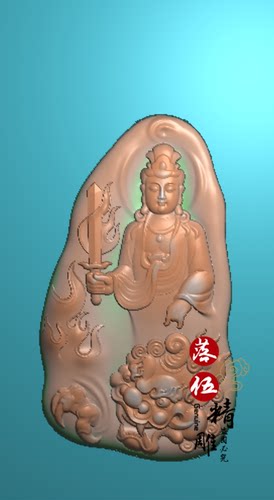 文殊菩萨新款16188.5.21浮雕图精雕图雕刻素材北京JDP灰度图玉雕