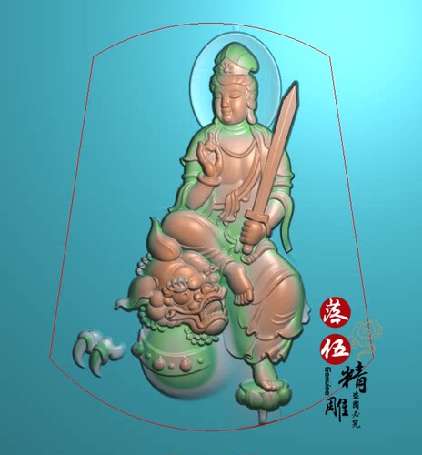 文殊菩萨25061弥勒菩萨浮雕图灰度图雕刻图精雕图bmp持剑坐兽观音