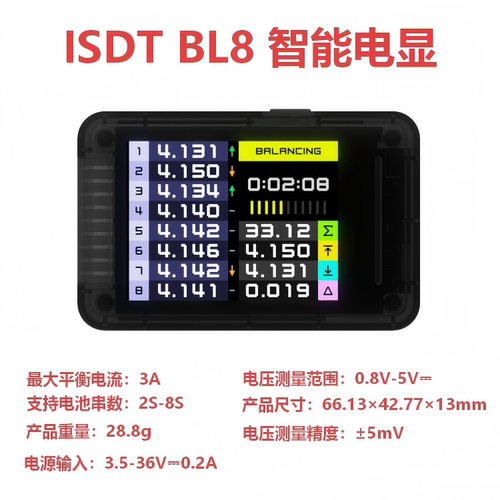 艾斯特 ISDT BL8 创新搭载主动电压均衡平衡  更小智能电显