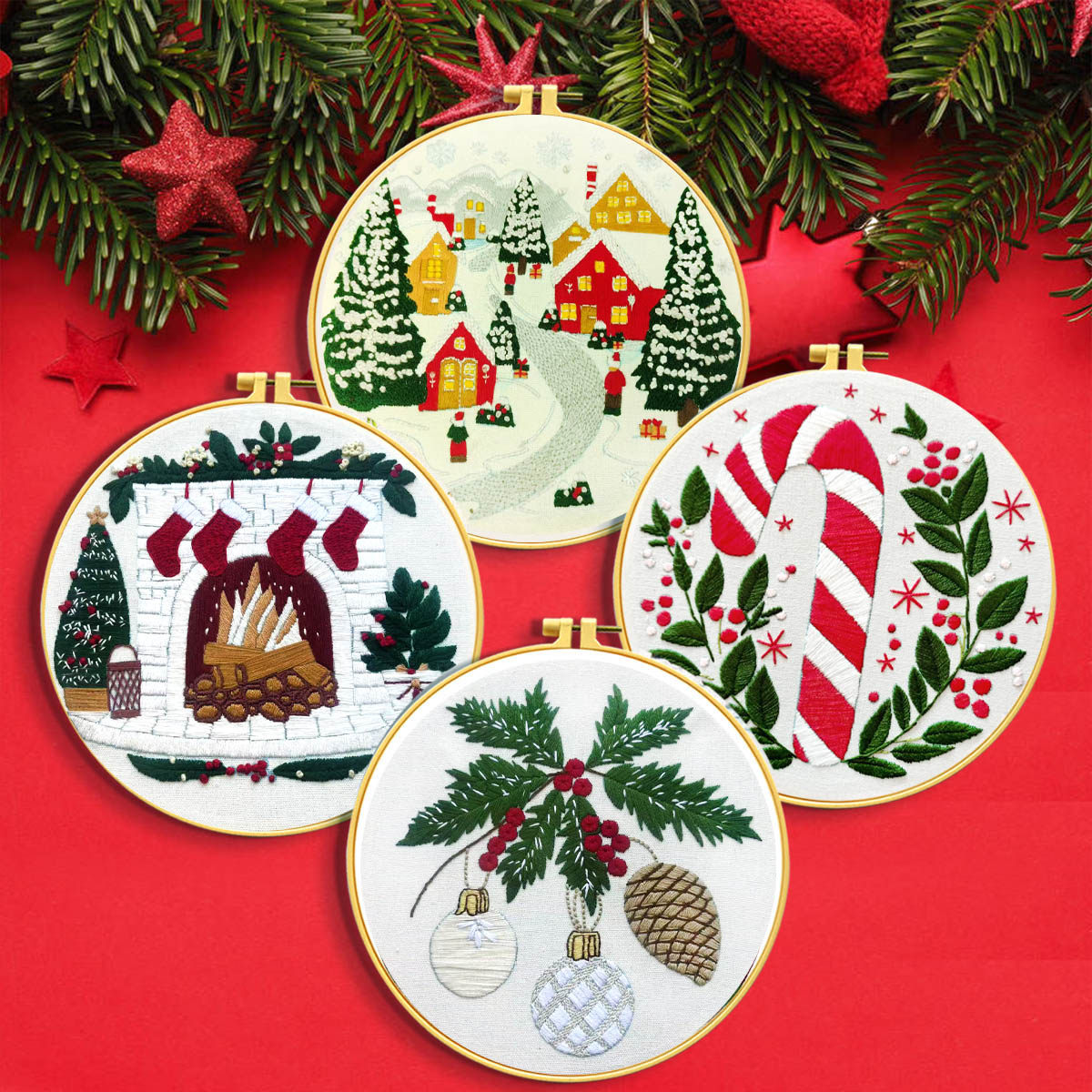 爱阁刺绣十字绣圣诞合集新款仿真欧式节日绣客厅装饰手工线绣