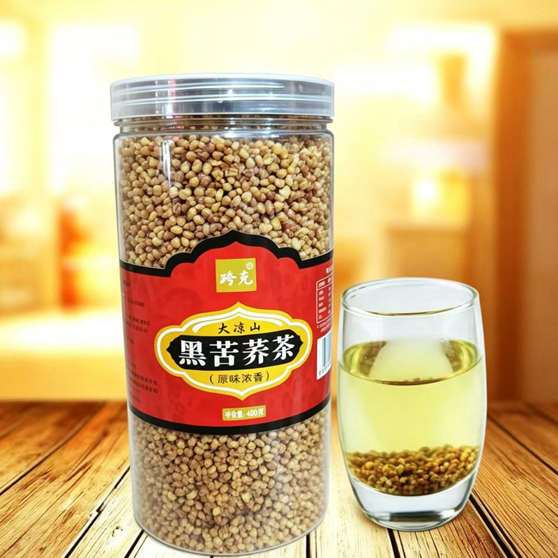 跨克苦荞茶整颗粒黑苦荞麦400g四川凉山黑苦荞茶原味浓香苦荞茶 - 实物图