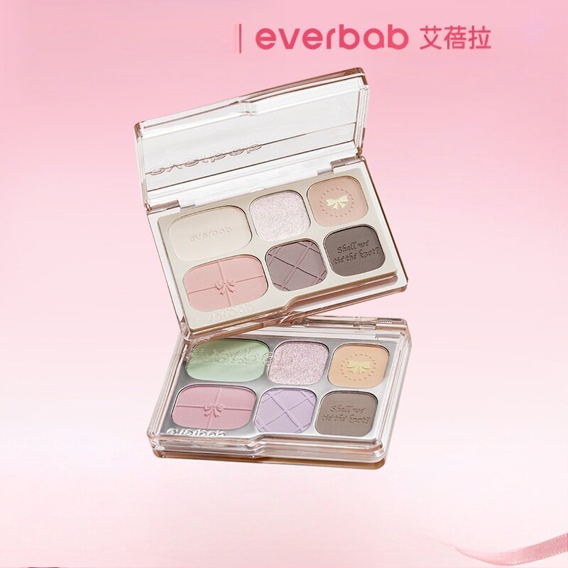 everbab/艾蓓拉素哑六色眼影盘哑光大地色修容高光淡妆综合盘图片