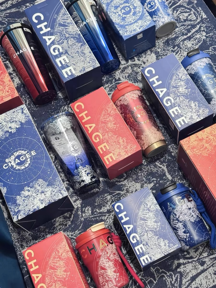 正品代购霸王茶姬七夕限定款迷你保温杯镜面吸管杯双层吸管杯