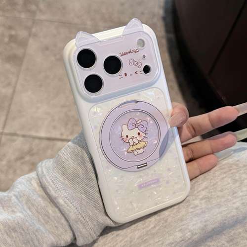 【360旋转支架】适用苹果17promax手机壳iPhone16pro大视窗15ins猫耳14高级13全包17pro跳舞猫咪16防摔保护套