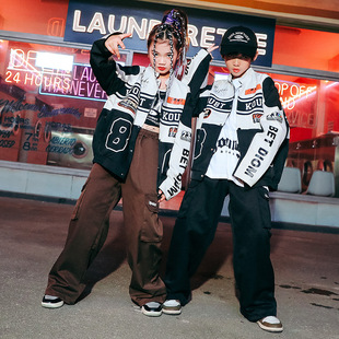 架子鼓演出服街舞嘻哈套装表演服装赛车服少儿hiphop潮服元旦扬鞭