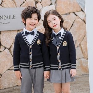 幼儿园园服英伦风春装一年级小学生班服儿童校服套装春秋装三件套