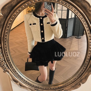 绵羊毛气质绝美上衣外套＋半身长裙两件套装 暖冬物语 LUOLUOZ