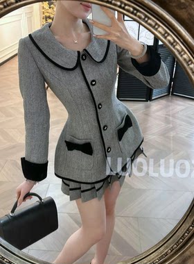 法式复古小香风名媛两件套女