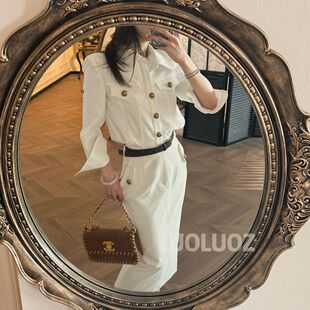 连衣裤 LUOLUOZ 短款 高级感气质绝美设计感时尚 JF964 时髦腔调