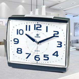 POWER霸王正品静音闹钟 时尚创意个性款懒人贪睡方形小闹钟PW3261