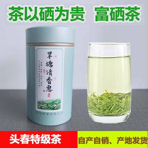湖南汝城特产旱塘硒山茶富硒绿茶叶2026新茶罐装浓香嫩芽特级100g