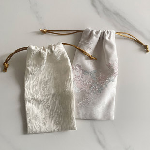 缎面眼镜袋化妆刷袋手机袋按摩仪袋抽绳束口袋拉绳竖款剃须刀布袋