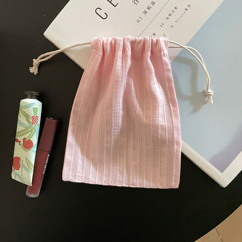 镂空束口袋小布袋棉麻衣服分类整理袋韩国旅行收纳分装包抽拉绳袋
