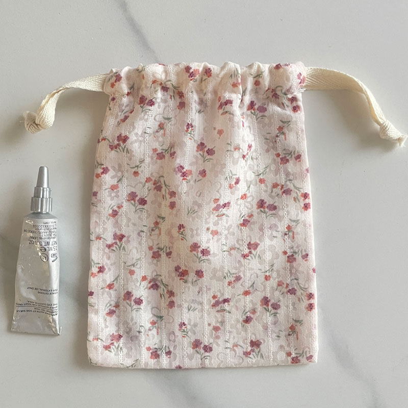 清新碎花束口袋棉布袋束口袋定制抽拉绳空白口罩收纳包包内胆迷你,收纳整理,其他收纳袋,淘宝优惠券,粉丝福利购,淘宝优惠卷