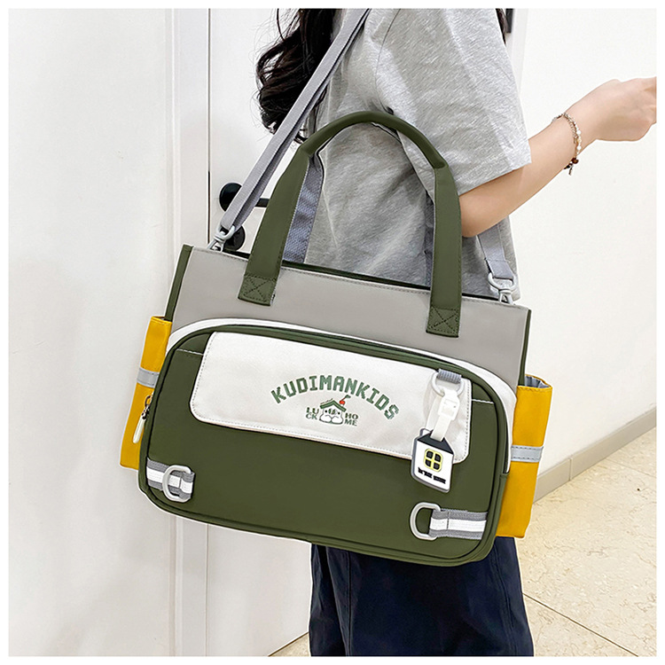 新款横版补习袋小学生书包男女一至六年级手提斜跨补课包定制印字