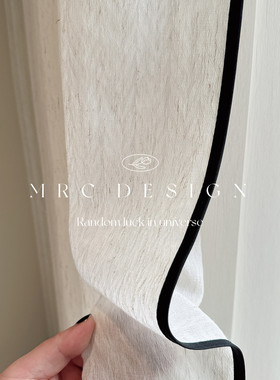 法式中古黑边亚麻纱复古奶油风窗纱透光不透人客厅阳台卧室侘寂风