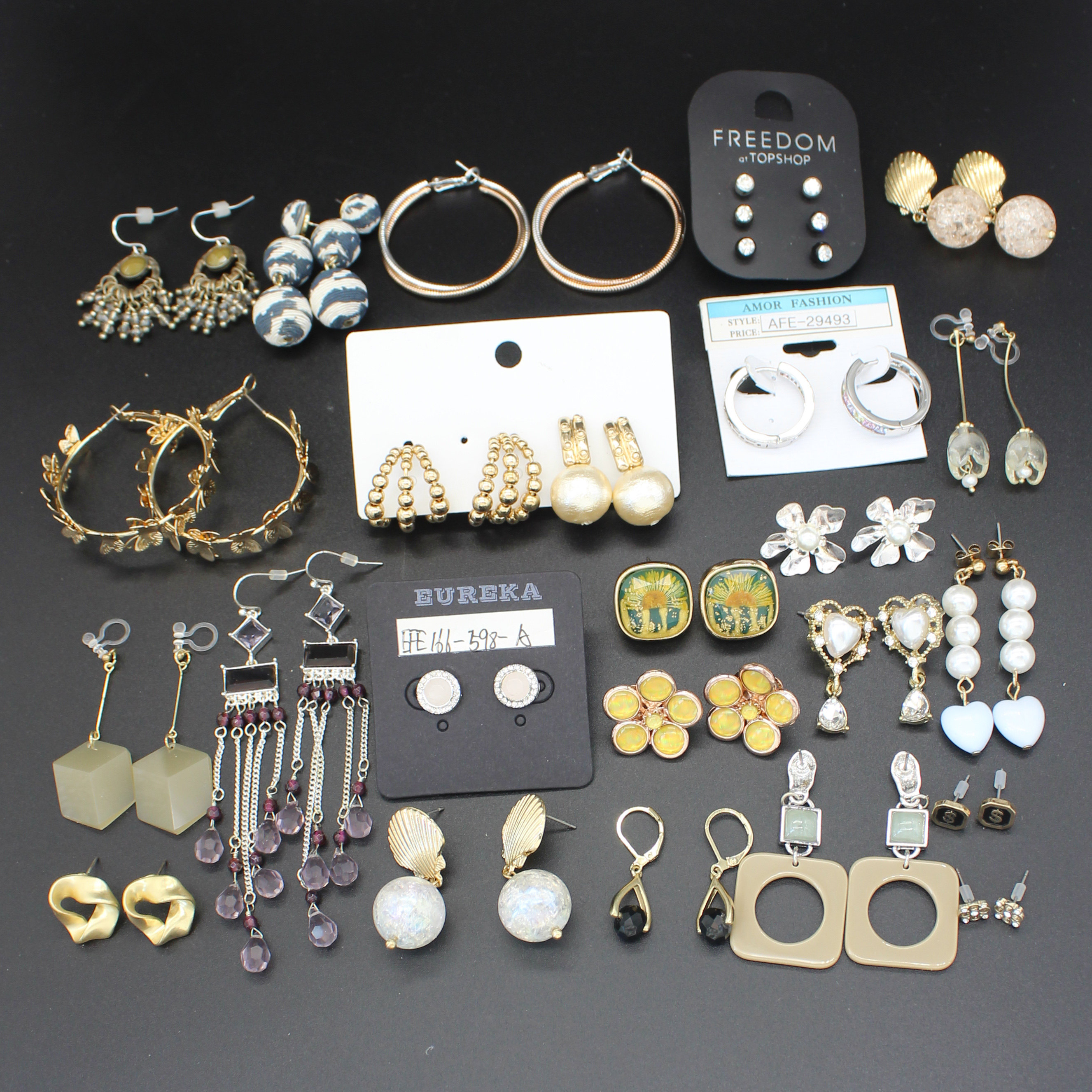 欧美外贸孤品耳环复古夸张金属耳圈耳饰女高级感简约百搭时尚轻奢